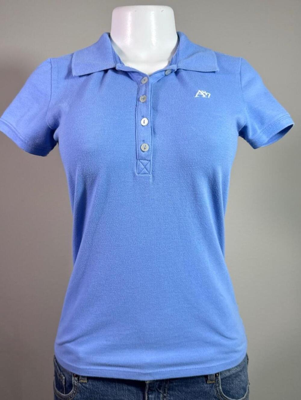 Y2K Aeropostale blue polo shirt embroidered logo – Women's Used Clothing